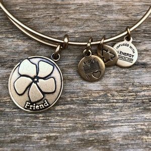ALEX & ANI {Friend Bangle} Matte Gold Charms